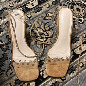 Womens 8.5 strappy studded heels